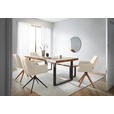 ARMLEHNSTUHL  in Echtleder pigmentiert  - Eichefarben/Beige, Design, Leder/Holz (60/87,5/63,5cm) - Novel