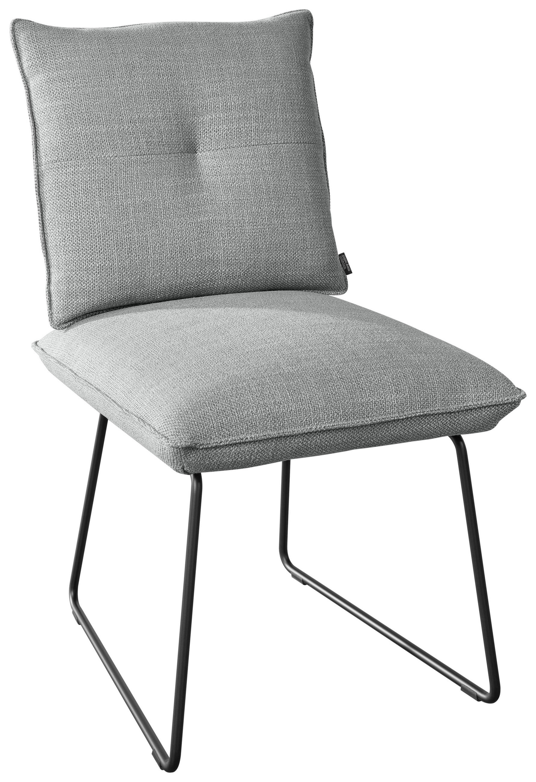 STUHL  in Stahl Struktur Metall, Textil  - Hellgrau/Schwarz, Design, Textil/Metall (51/90/70cm) - Dieter Knoll