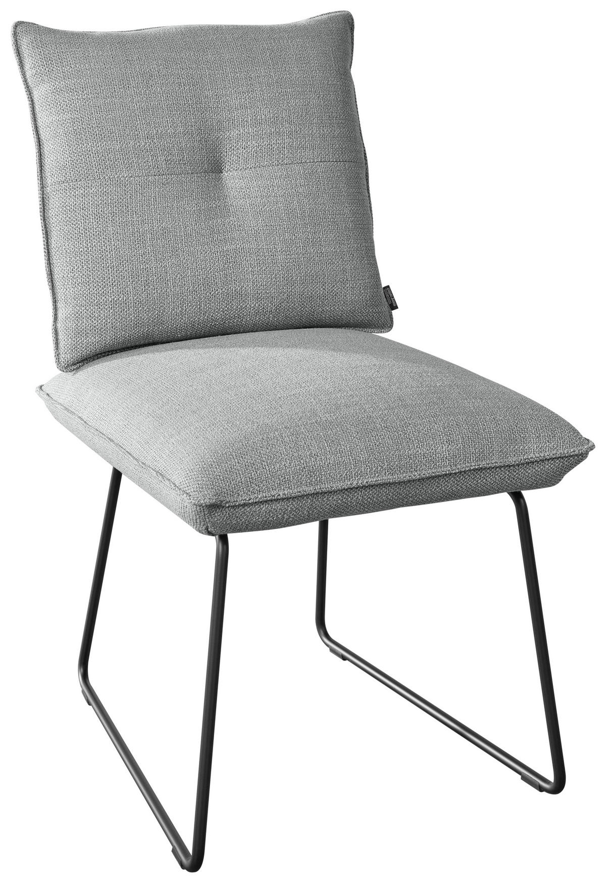 STUHL  in Stahl Struktur Metall, Textil  - Hellgrau/Schwarz, Design, Textil/Metall (51/90/70cm) - Dieter Knoll