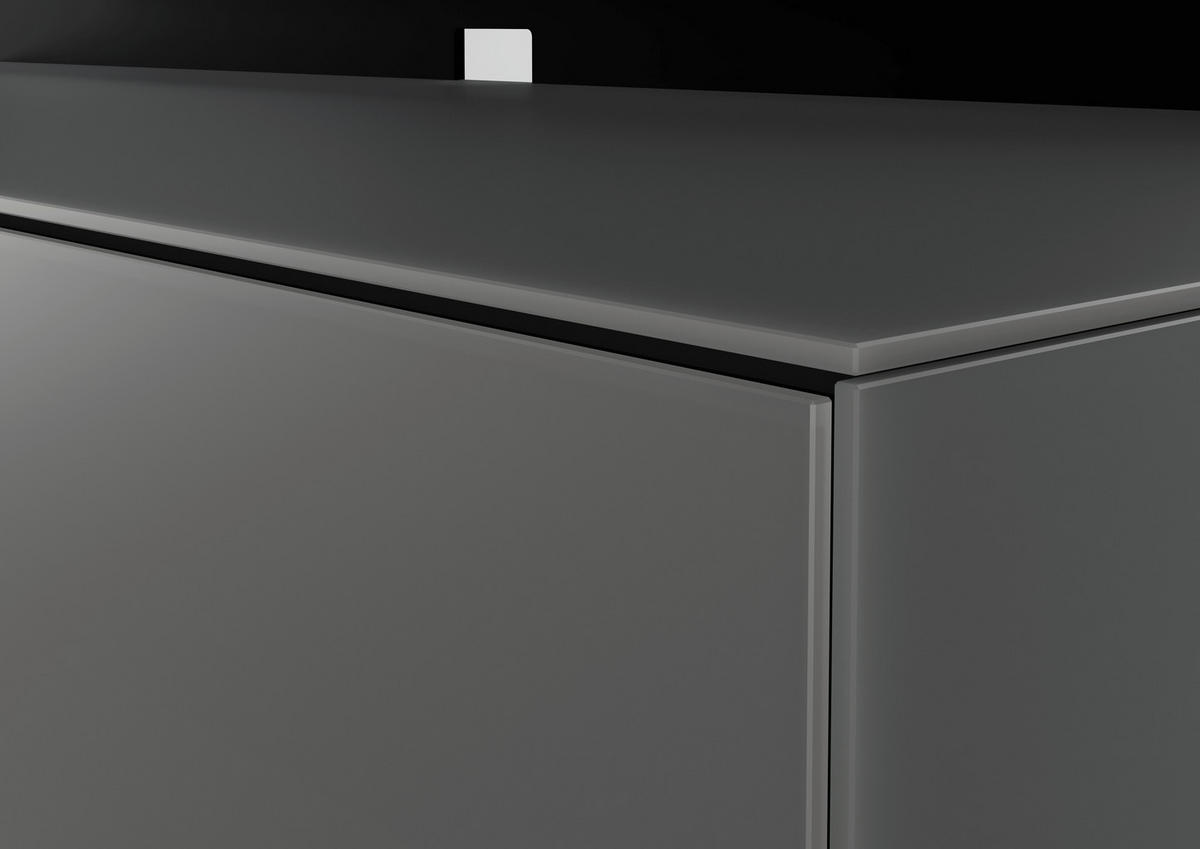 TV-ELEMENT - Chromfarben/Grau, MODERN, Glas/Holzwerkstoff (150,5/53,5/57,0cm) - Musterring