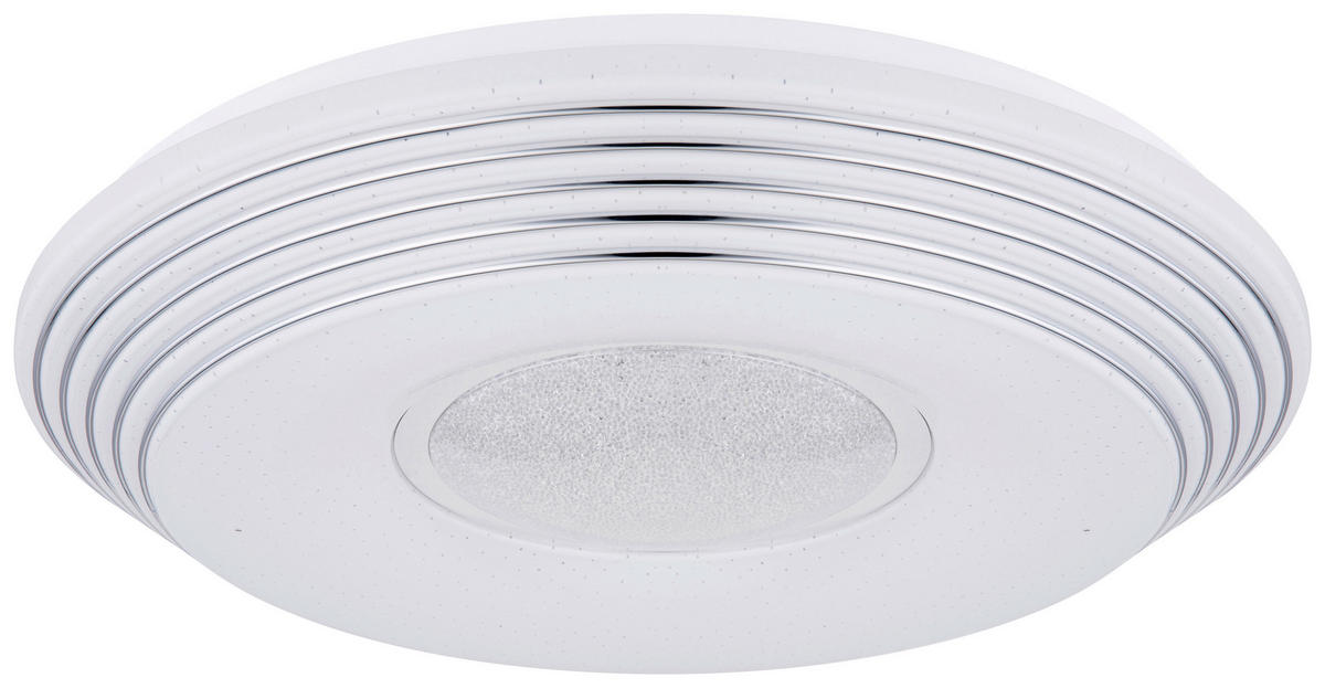 LED-DECKENLEUCHTE Pillo 50/8,5 cm   - Klar/Weiß, Basics, Kunststoff/Metall (50/8,5cm) - Globo