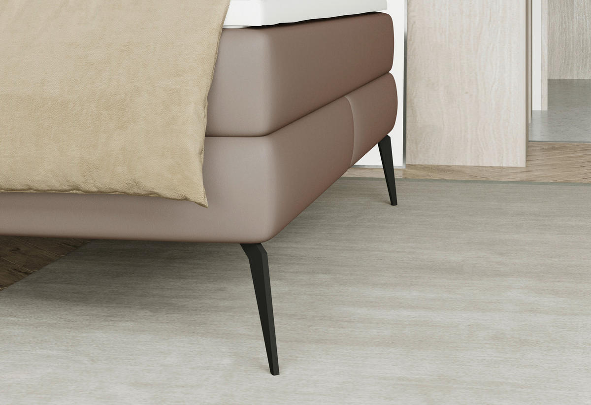 KONTINENTALSÄNG  i ljusbrun  - ljusbrun/svart, Modern, metall/trämaterial (180/200cm) - Vienna Royal Beds