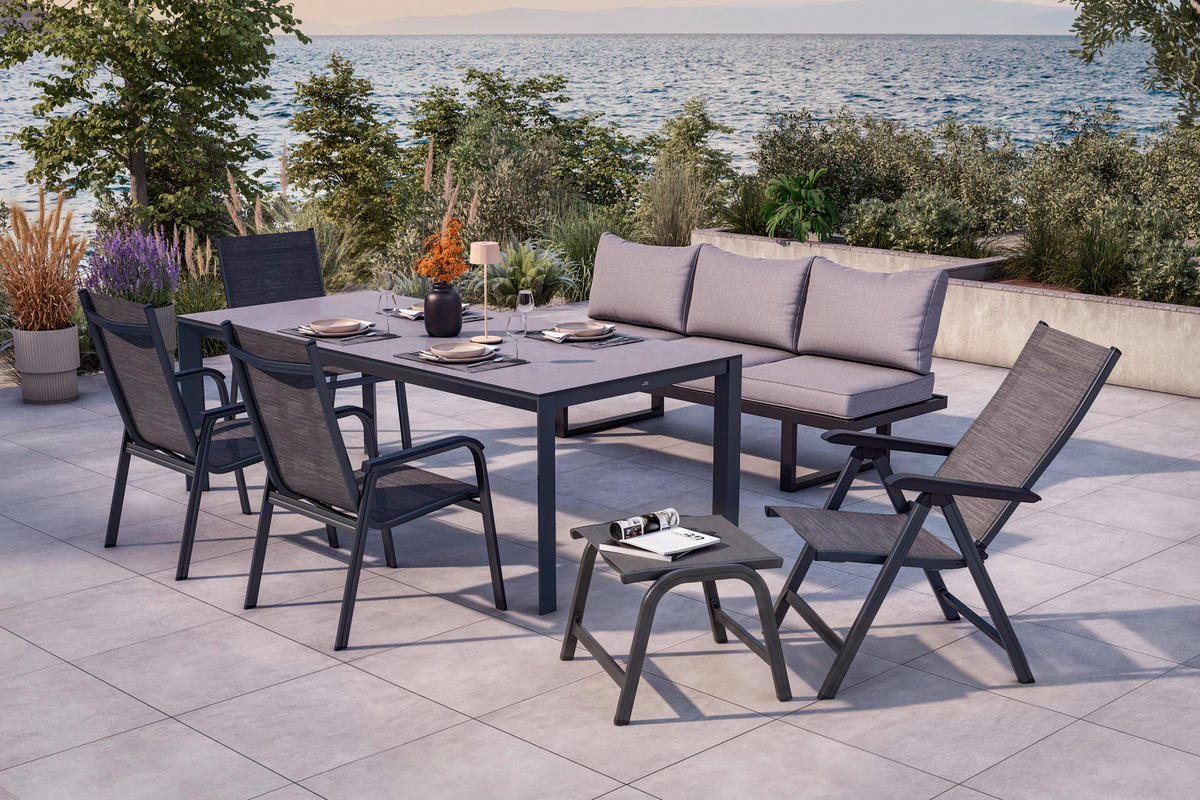 GARTENSESSEL - Anthrazit/Grau, KONVENTIONELL, Textil/Metall (61/109/68cm) - Kettler