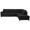 ECKSOFA Echtleder Schwarz  - Schwarz, Konventionell, Leder/Metall (290/249cm) - Beldomo Premium