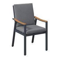 GARTENSTUHL in Holz, Metall, Textil Naturfarben, Dunkelgrau  - Dunkelgrau/Naturfarben, Basics, Holz/Textil (56/91/69cm) - Ambia Garden