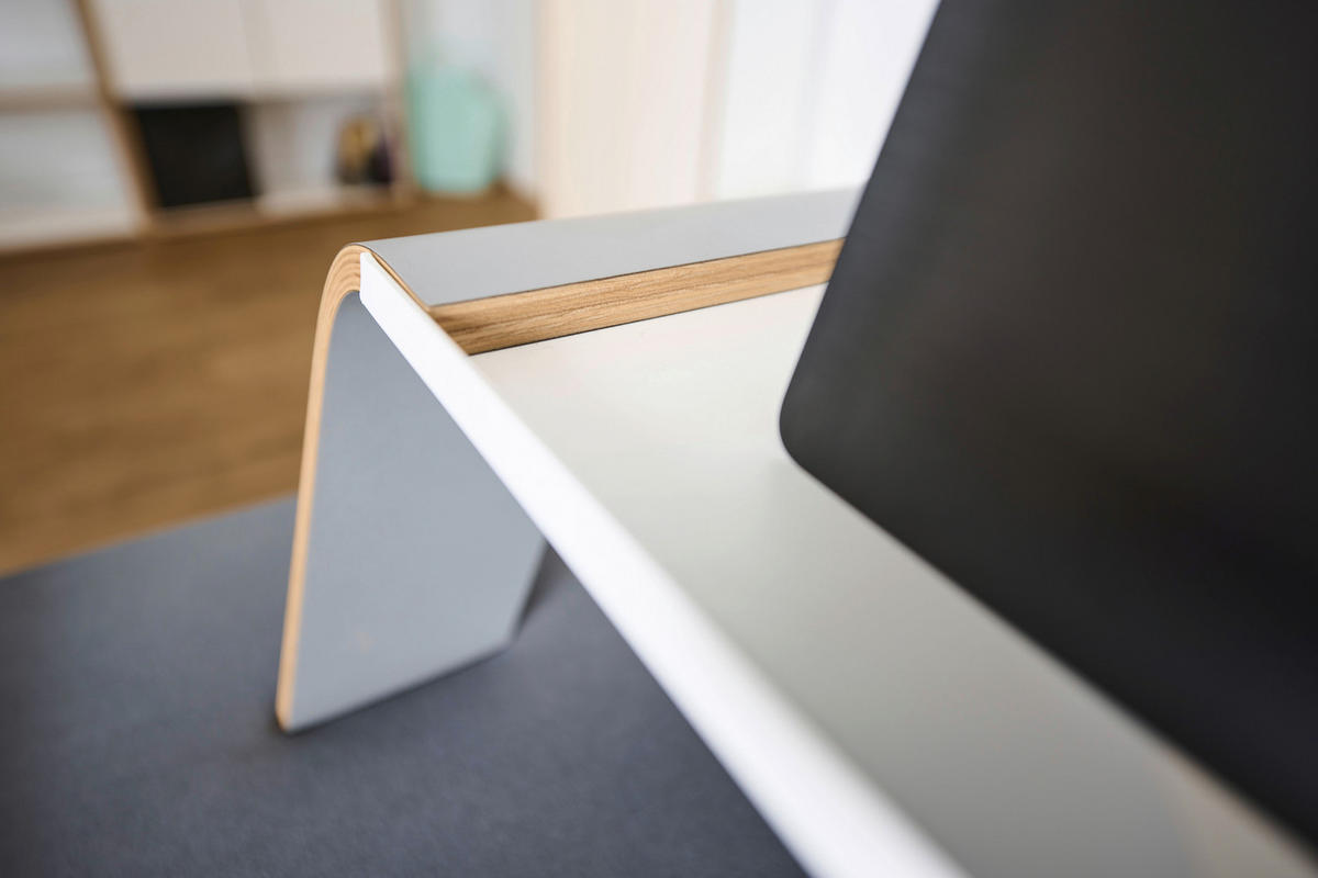 BETTTISCH Holz, Metall Buche  - Buchefarben/Weiß, Basics, Holz/Metall (65/37/24cm) - Tojo