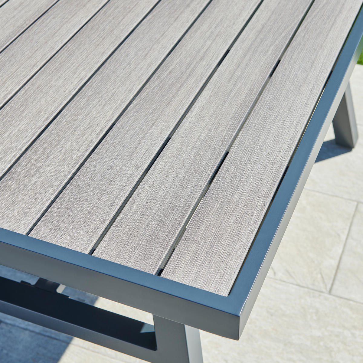 LOUNGEGARNITUR 195/242 cm Aluminium  - Beige/Anthrazit, Design, Kunststoff/Textil (195/242cm) - Amatio
