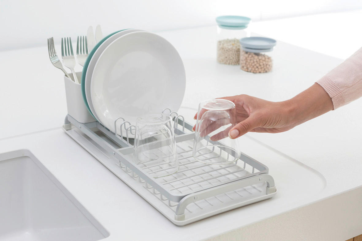 GESCHIRRABTROPFTASSE   - Grau, Design, Kunststoff/Metall (20/12,6/46,3cm) - Brabantia
