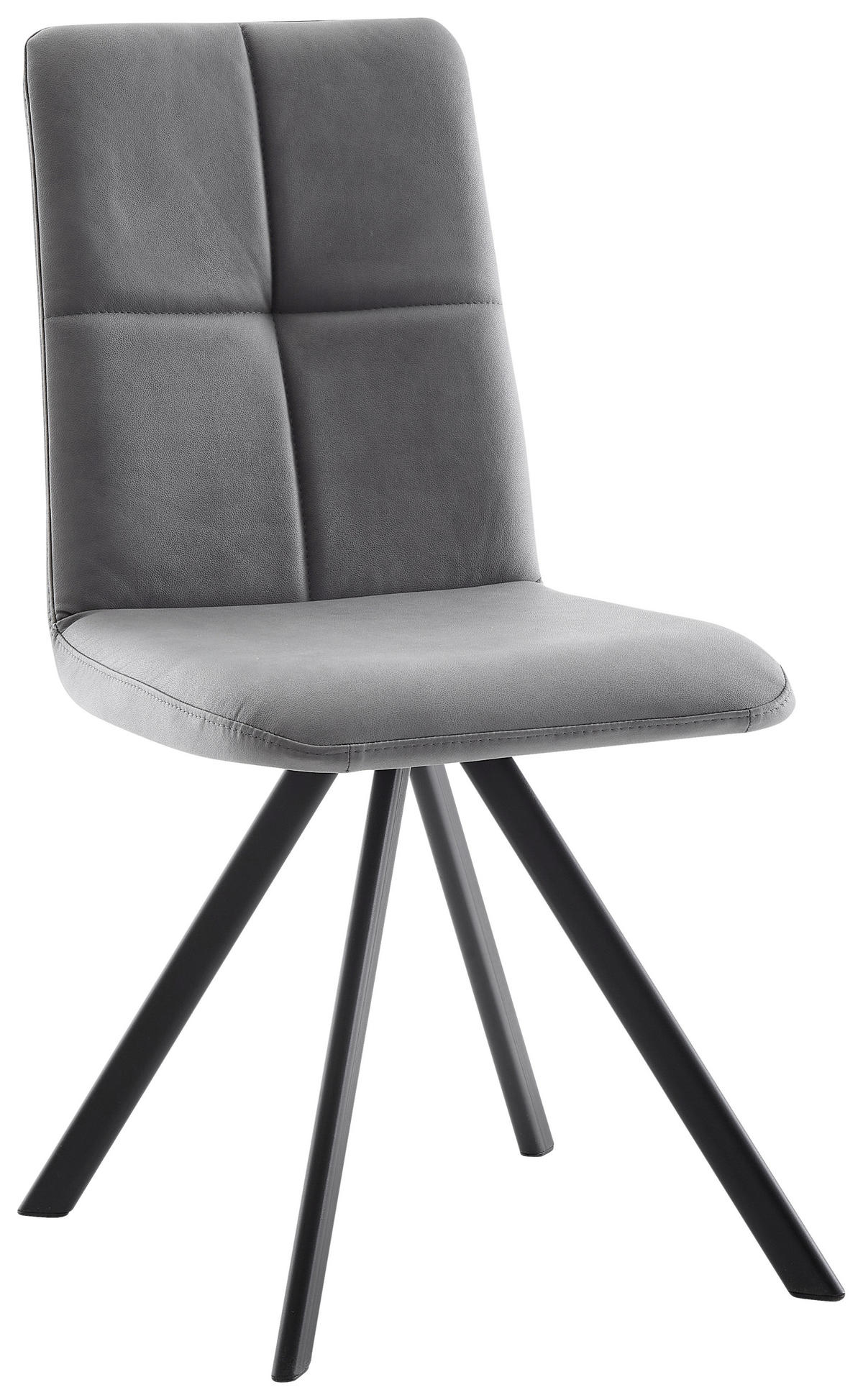 STUHL  Stoffauswahl, Typenauswahl Lederlook  - Dunkelgrau/Schwarz, MODERN, Textil/Metall (47/92/60cm) - Cantus