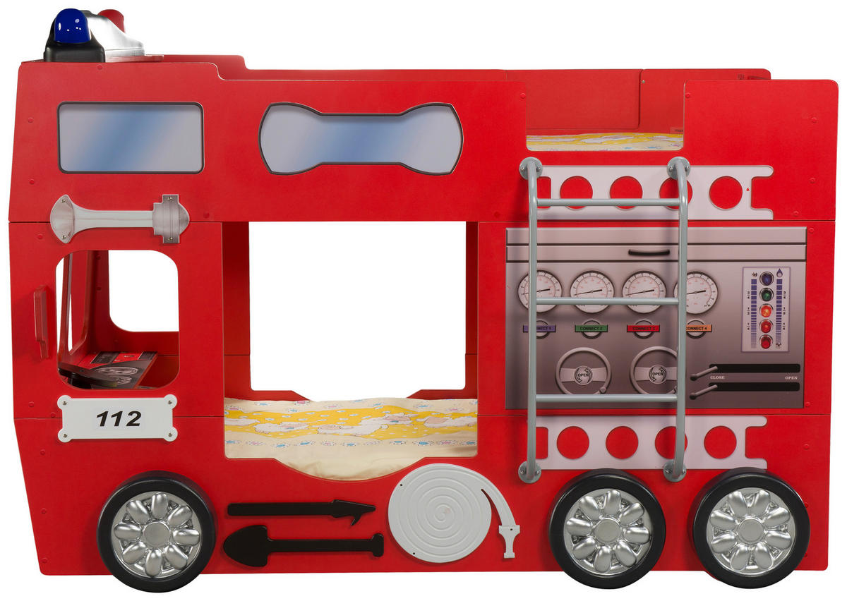 Autobett 90/190 cm Rot Rot  - Rot/Weiß, LIFESTYLE, Holz/Holzwerkstoff (90/190cm) - Livetastic
