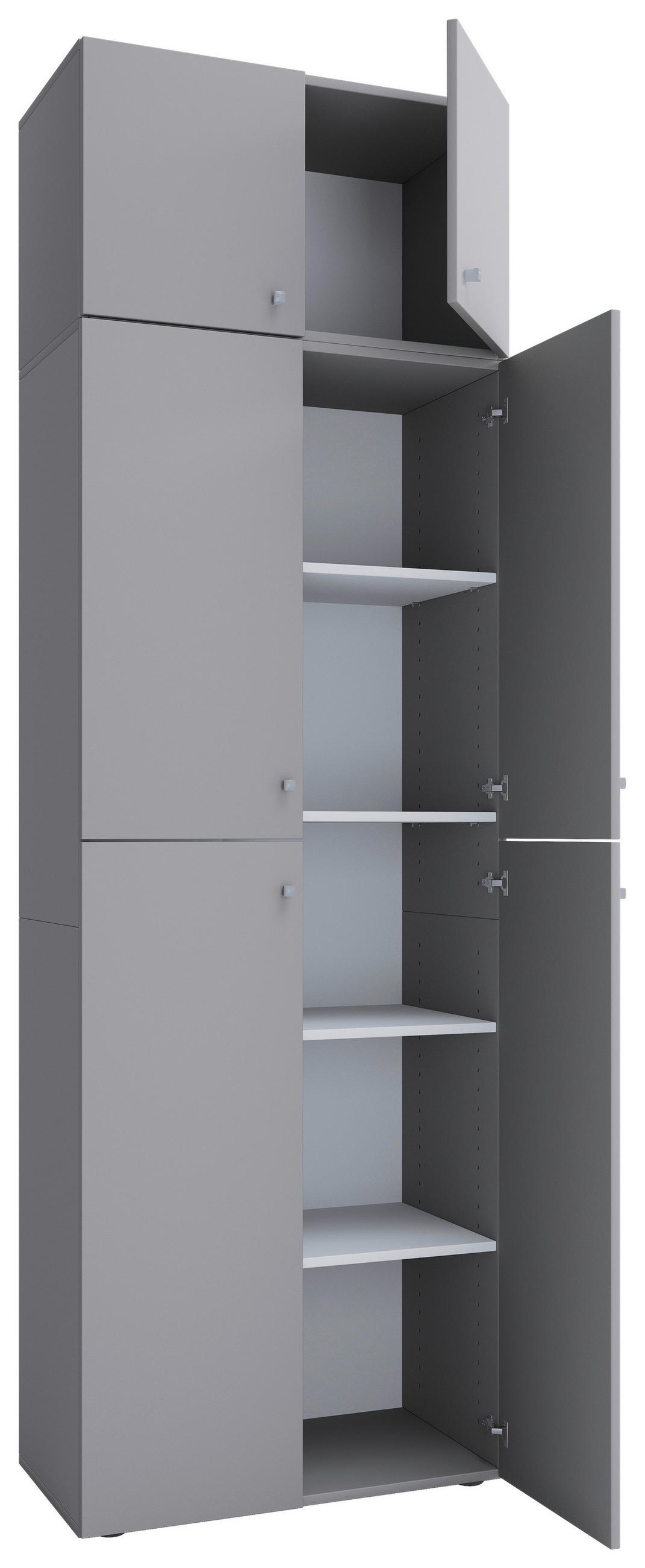 SCHUHSCHRANK 70/223/39 cm  - Schwarz/Grau, Konventionell, Holzwerkstoff/Kunststoff (70/223/39cm) - MID.YOU