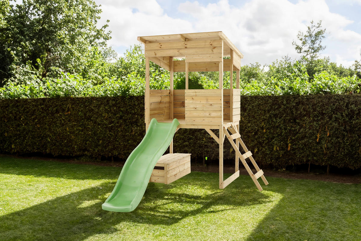SPIELHAUS  - Fichtefarben, KONVENTIONELL, Holz (241/167/205cm) - Ambia Garden