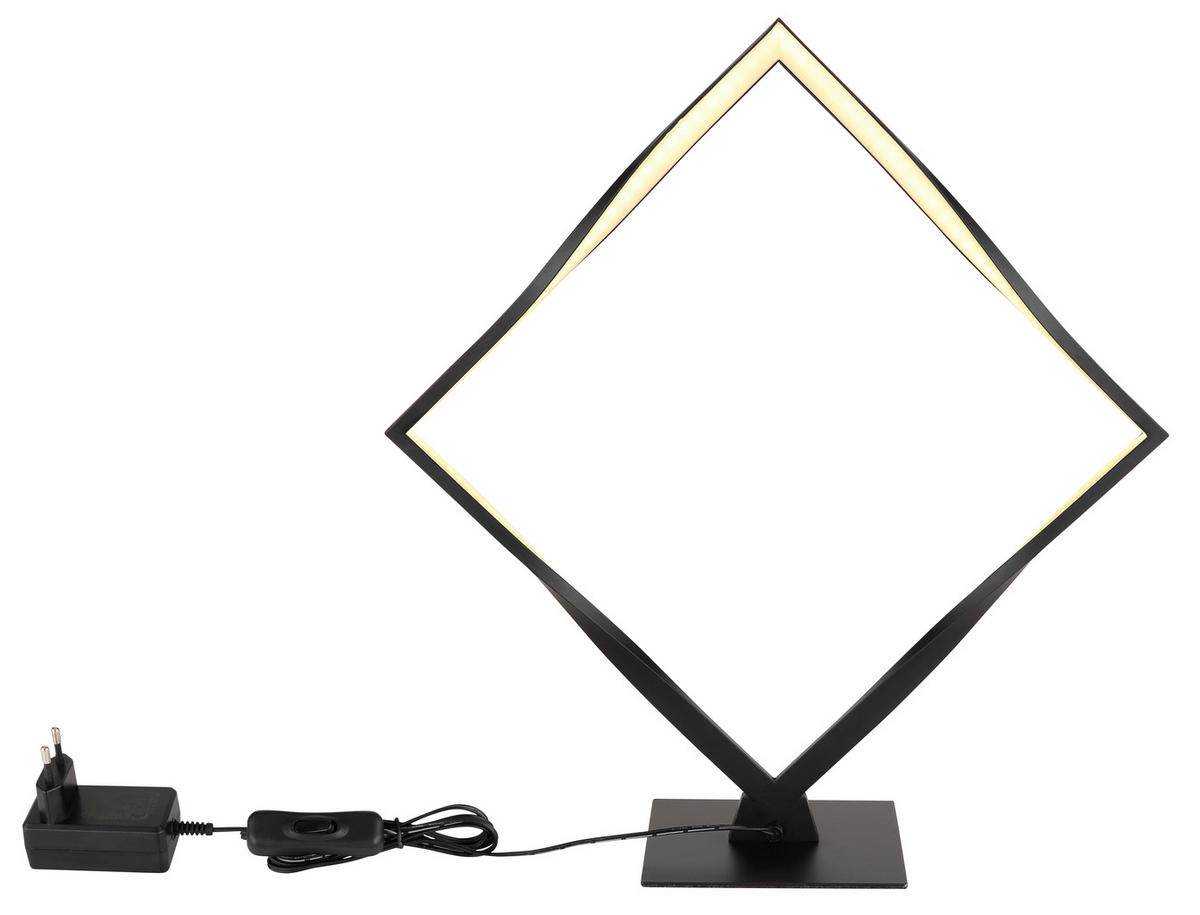 STOLNÍ LED LAMPA, 42/14/44,5 cm - černá/opál, Design, kov/plast (42/14/44,5cm) - Globo