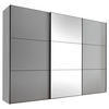 SCHWEBETÜRENSCHRANK in Grau  - Schwarz/Grau, Holzwerkstoff/Metall (249/222/68cm) - Moderano