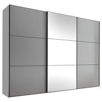 SCHWEBETÜRENSCHRANK in Grau  - Schwarz/Grau, Holzwerkstoff/Metall (249/222/68cm) - Moderano