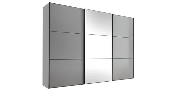 SCHWEBETÜRENSCHRANK  in Grau  - Schwarz/Grau, Holzwerkstoff/Metall (249/222/68cm) - Moderano