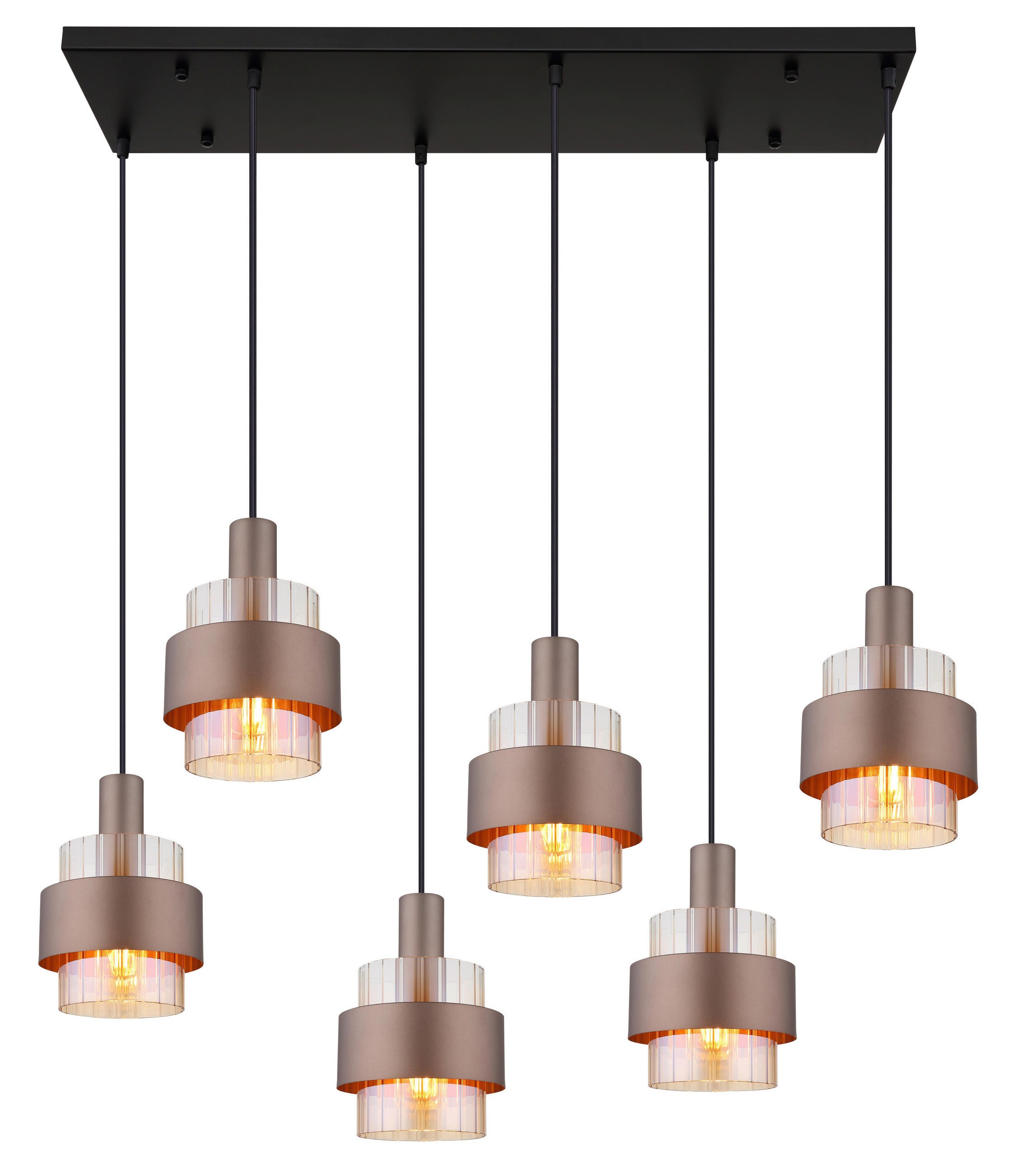 HÄNGELEUCHTE  96/34,5 cm   - Klar/Schwarz, Design, Glas/Kunststoff (96/34,5cm) - Globo