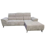 ECKSOFA Taupe Cord Rücken echt, Kopfteilverstellung, Sitzvorzug  - Taupe/Schwarz, KONVENTIONELL, Textil/Metall (290/196cm) - Carryhome