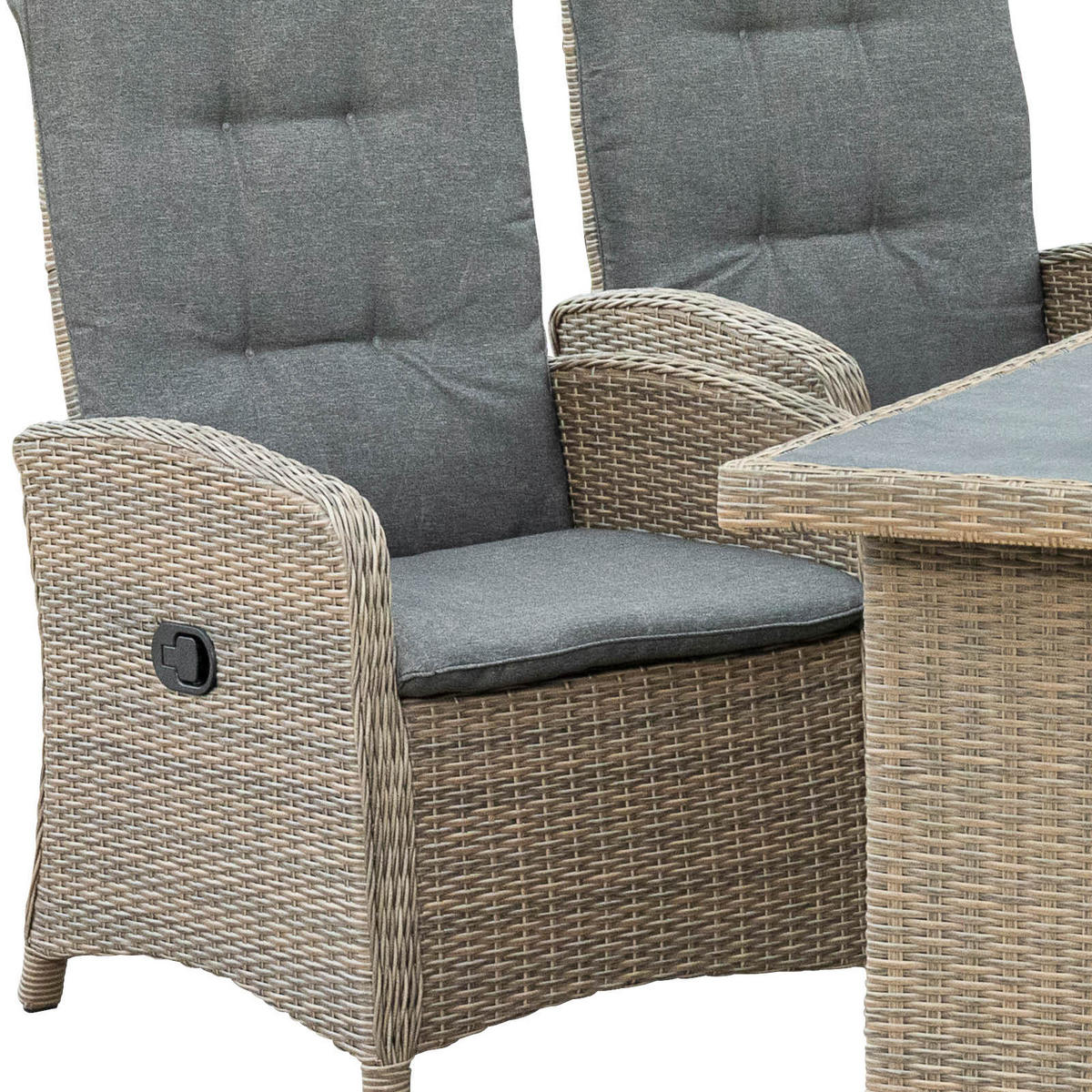 GARTENSET 9-teilig  - Schieferfarben/Beige, KONVENTIONELL, Glas/Kunststoff - Gardenson