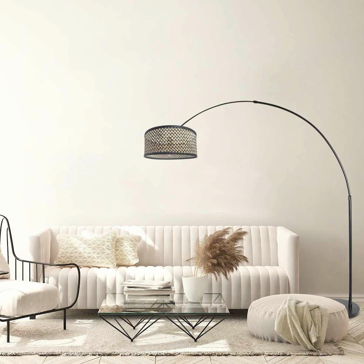 STEHLEUCHTE SPARKLED LIGHT 50/240/230 cm  - Schwarz, Trend, Naturmaterialien/Metall (50/240/230cm)
