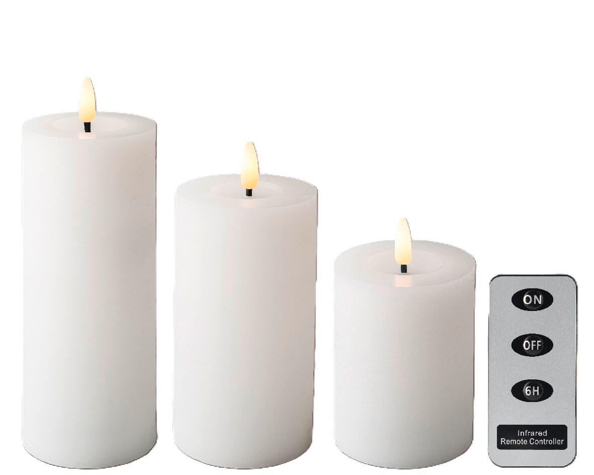 LED-KERZE  - Weiß, Basics, Kunststoff/Paraffin - Ambia Home