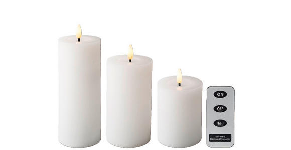 LED-KERZE - Weiß, Basics, Kunststoff/Paraffin - Ambia Home
