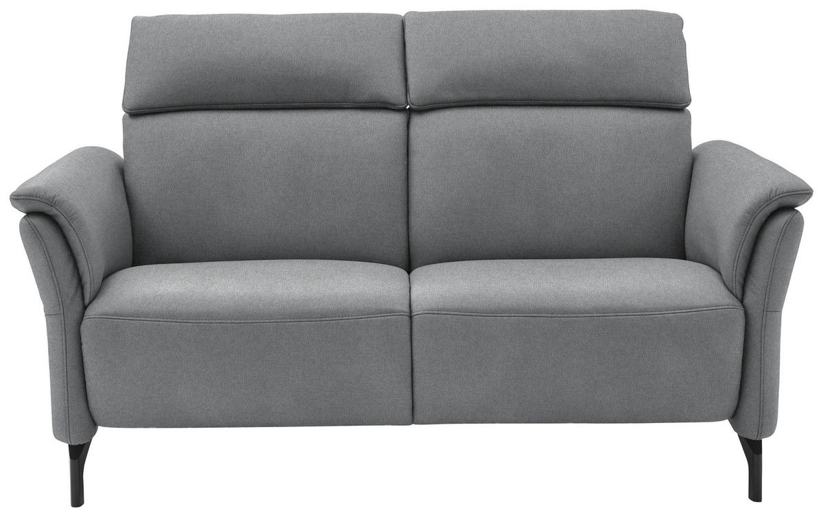 2-SITZER-SOFA in Mikrofaser Grau  - Schwarz/Grau, Konventionell, Textil/Metall (178/103/95cm) - Dieter Knoll