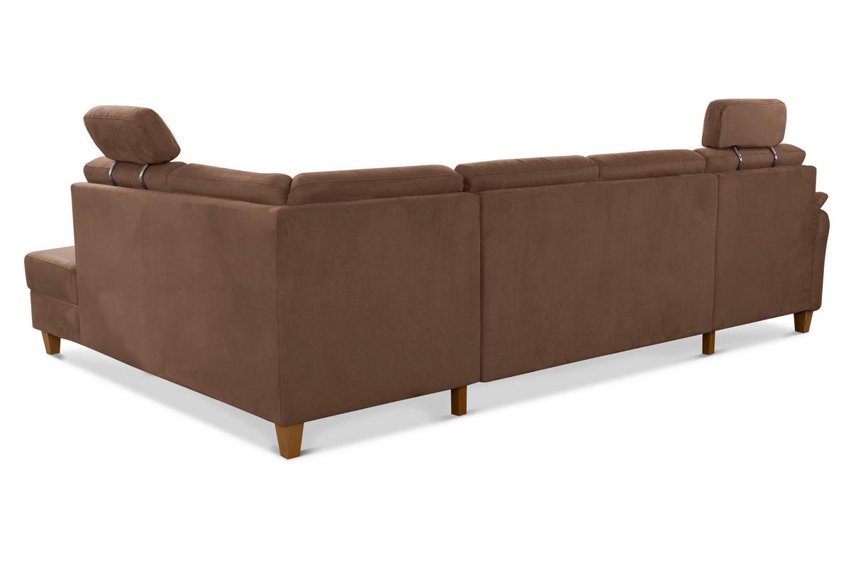 WOHNLANDSCHAFT in Mikrofaser Braun  - Eichefarben/Braun, Konventionell, Holz/Textil (212/308/163cm) - Sit & More