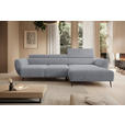 ECKSOFA  in Cord Dunkelgrau  277/174 cm  - Dunkelgrau/Schwarz, KONVENTIONELL, Textil/Metall (277/174cm) - Carryhome