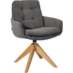 ARMLEHNSTUHL  in Cord  - Eichefarben/Anthrazit, Design, Holz/Textil (63/90/69cm) - Johann Jakob