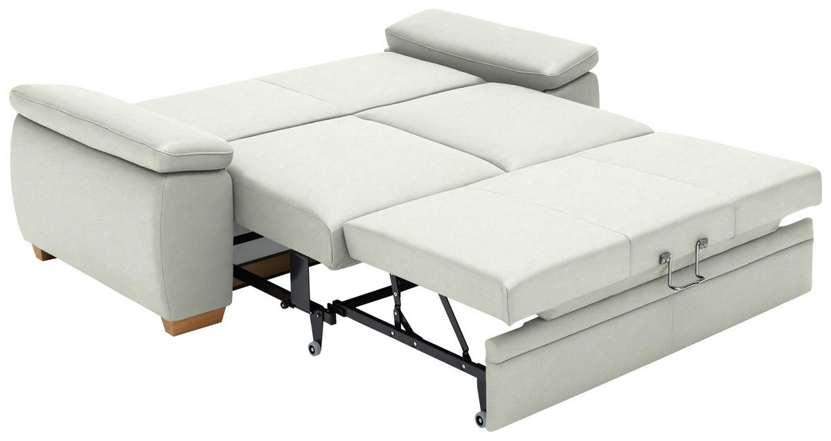 SCHLAFSOFA Chenille Weiß  - Eiche Bianco/Weiß, KONVENTIONELL, Holz/Textil (196/90/100cm) - Beldomo Style