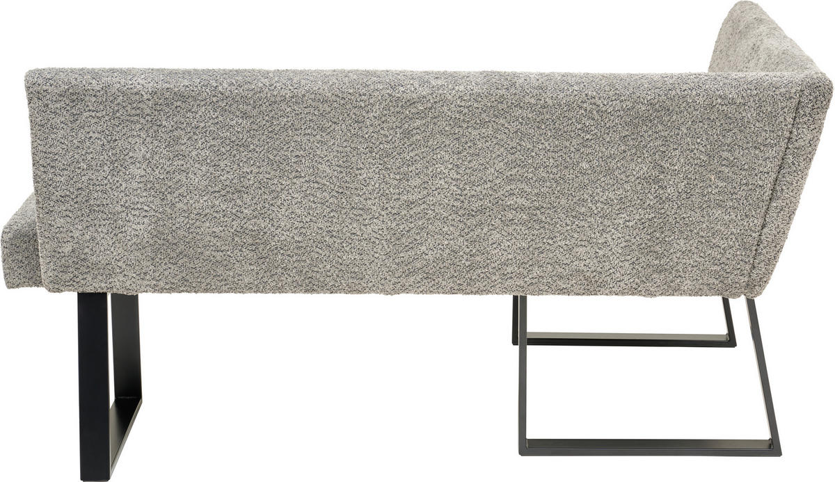 ECKBANK Metall, Textil Grau  - Schwarz/Grau, Konventionell, Textil/Metall (130/160cm) - MID.YOU