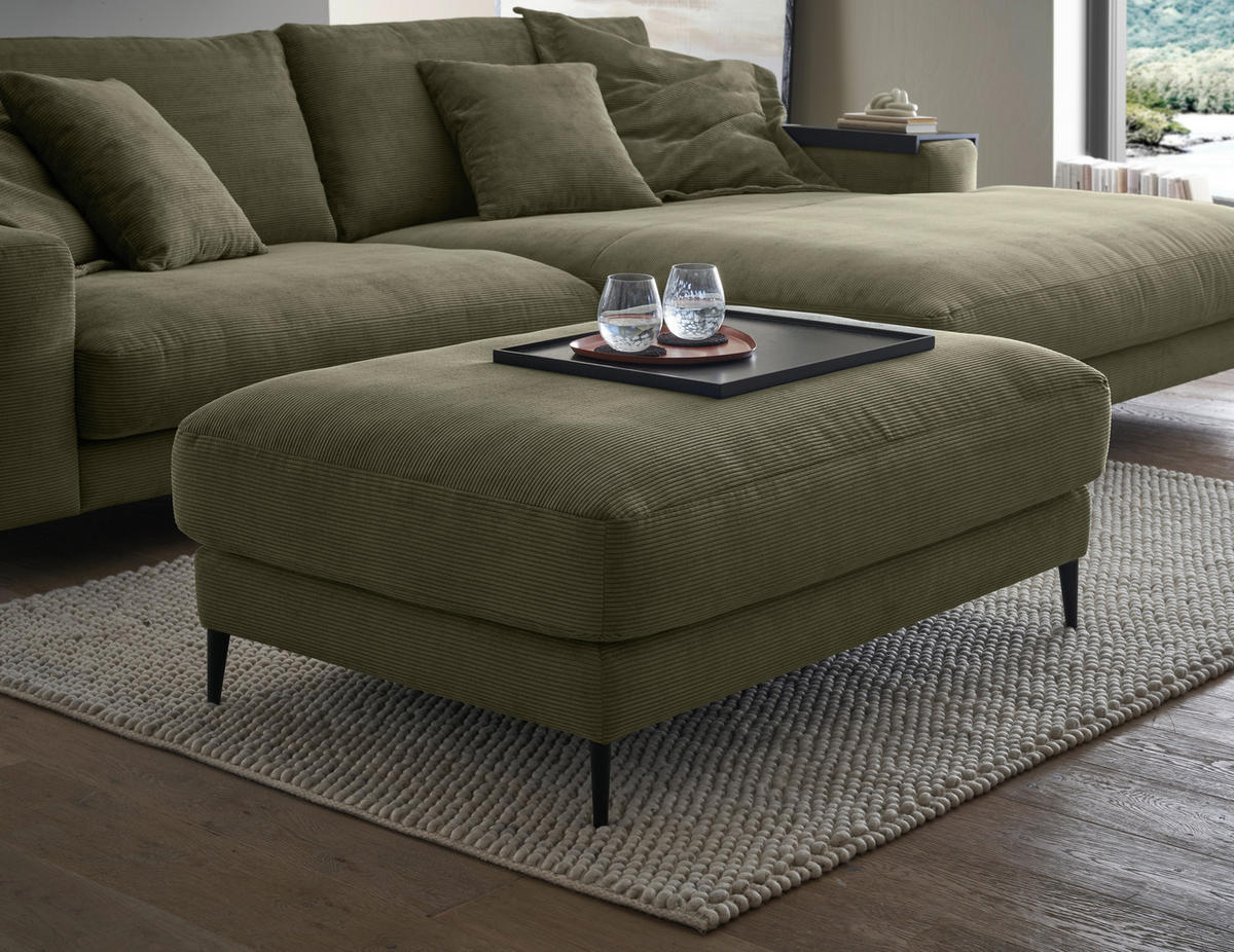 HOCKER in Textil Anthrazit  - Anthrazit/Schwarz, Design, Textil/Metall (120/43/90cm) - Dieter Knoll