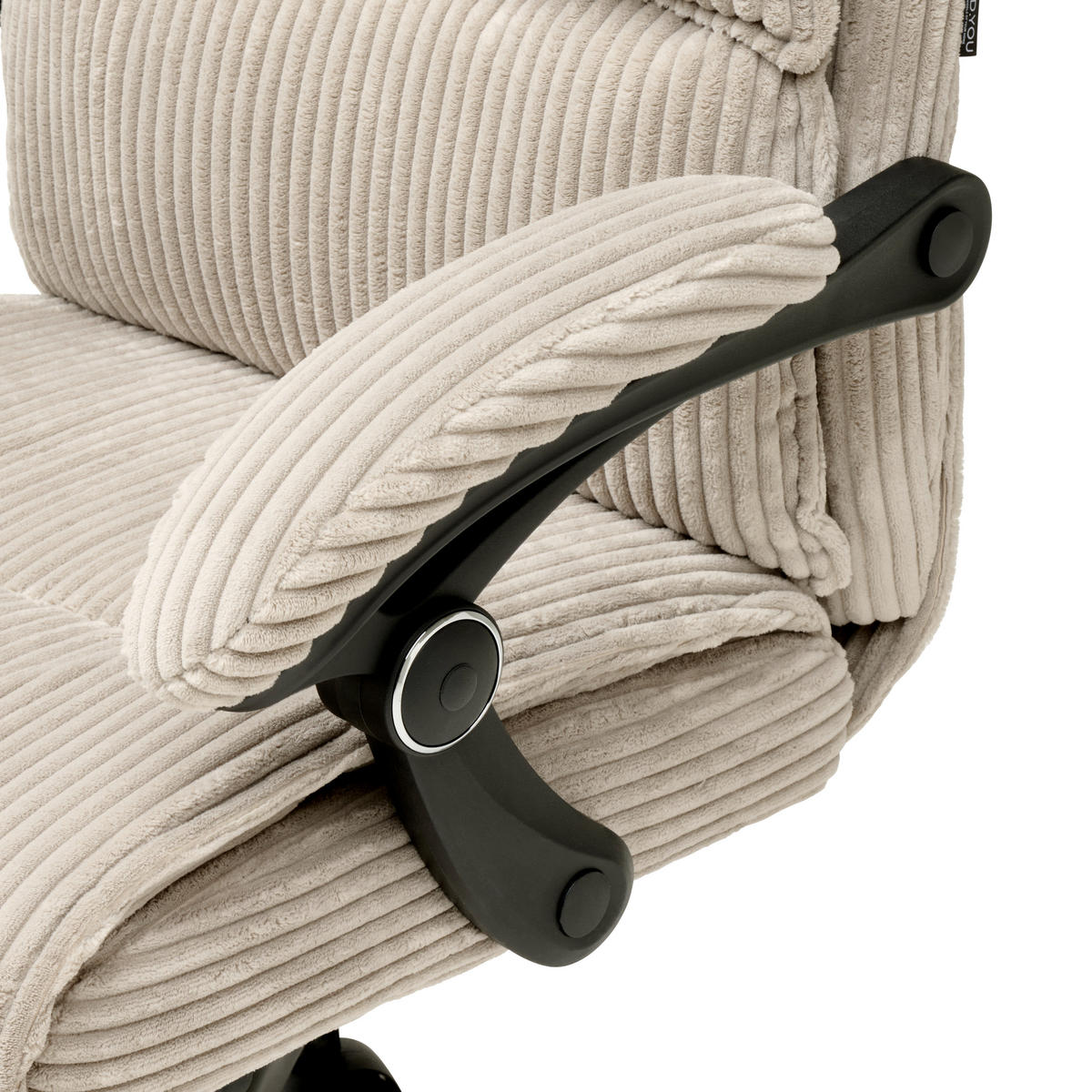 DREHSTUHL  in Cord Beige  - Beige/Schwarz, MODERN, Holz/Kunststoff (65/116/124/65cm) - MID.YOU