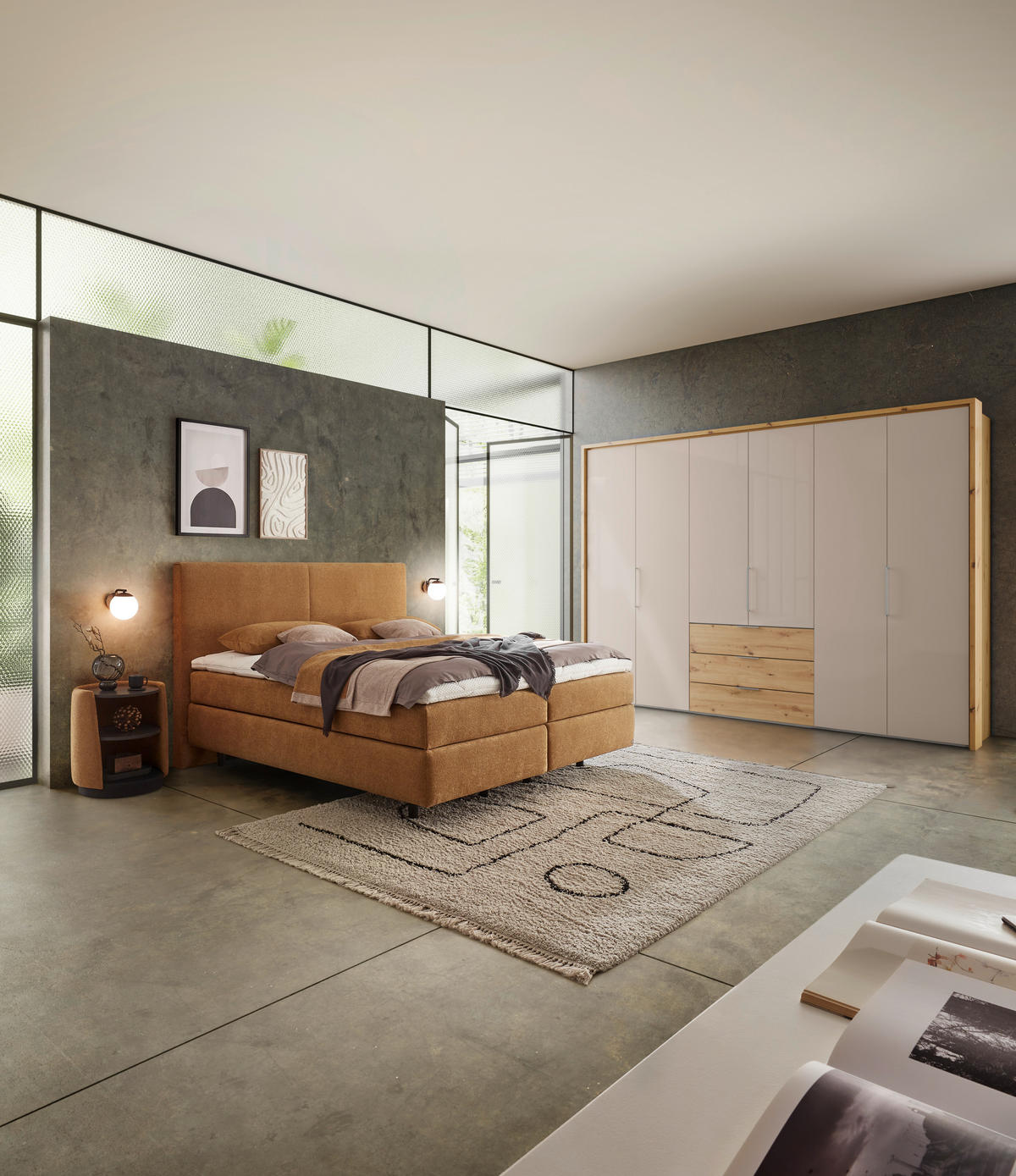 POLSTERBETT 180/200 cm,  in Gelb, Bettkasten, Lattenroste, Matratzen, H4 + H4 = sehr fest  - Gelb/Schwarz, Design, Holz/Holzwerkstoff (180/200cm) - Dieter Knoll