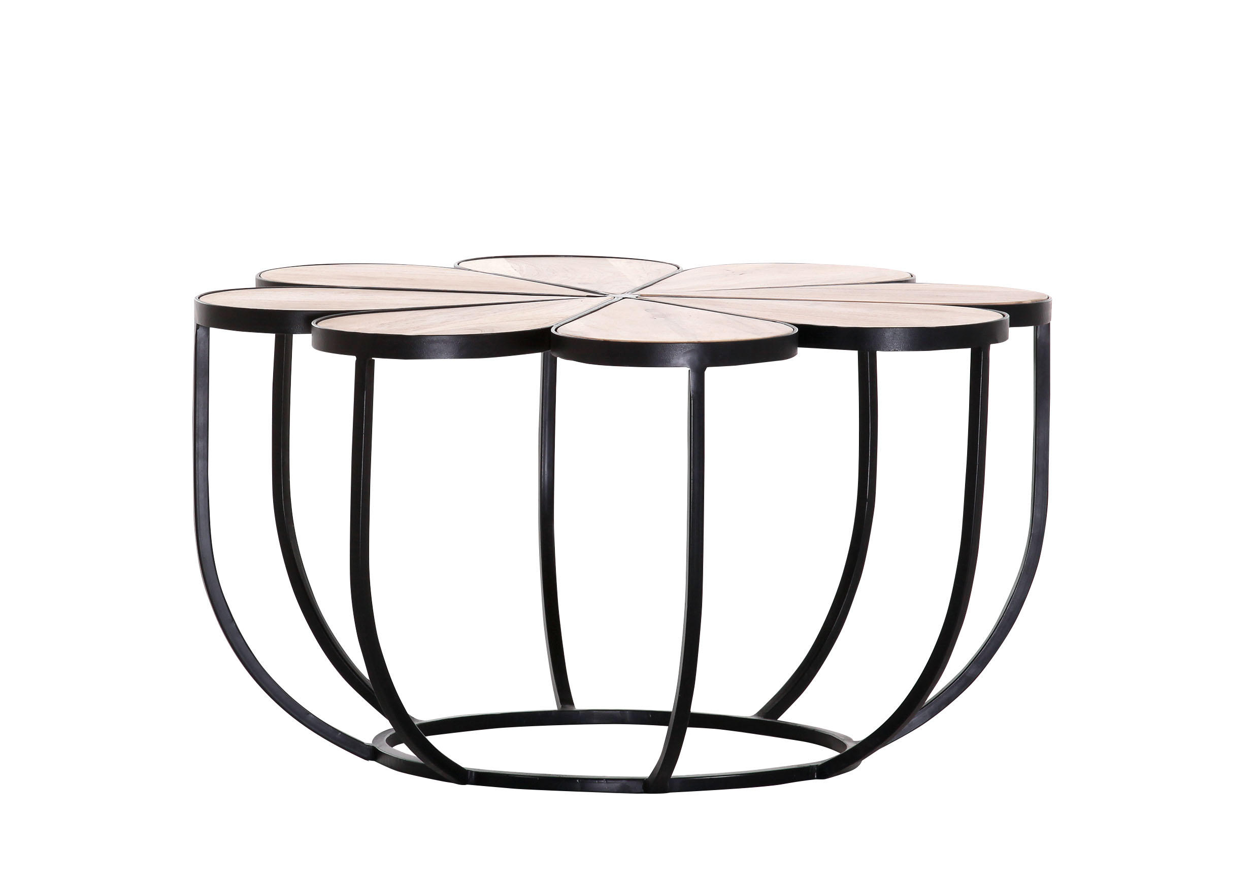 COUCHTISCH in Holz 70/70/38 cm  - Schwarz/Naturfarben, Trend, Holz/Metall (70/70/38cm) - Carryhome