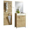 GARDEROBE 3-teilig  in 140/195/37 cm  - Eichefarben/Weiß, Design, Glas/Holz (140/195/37cm)