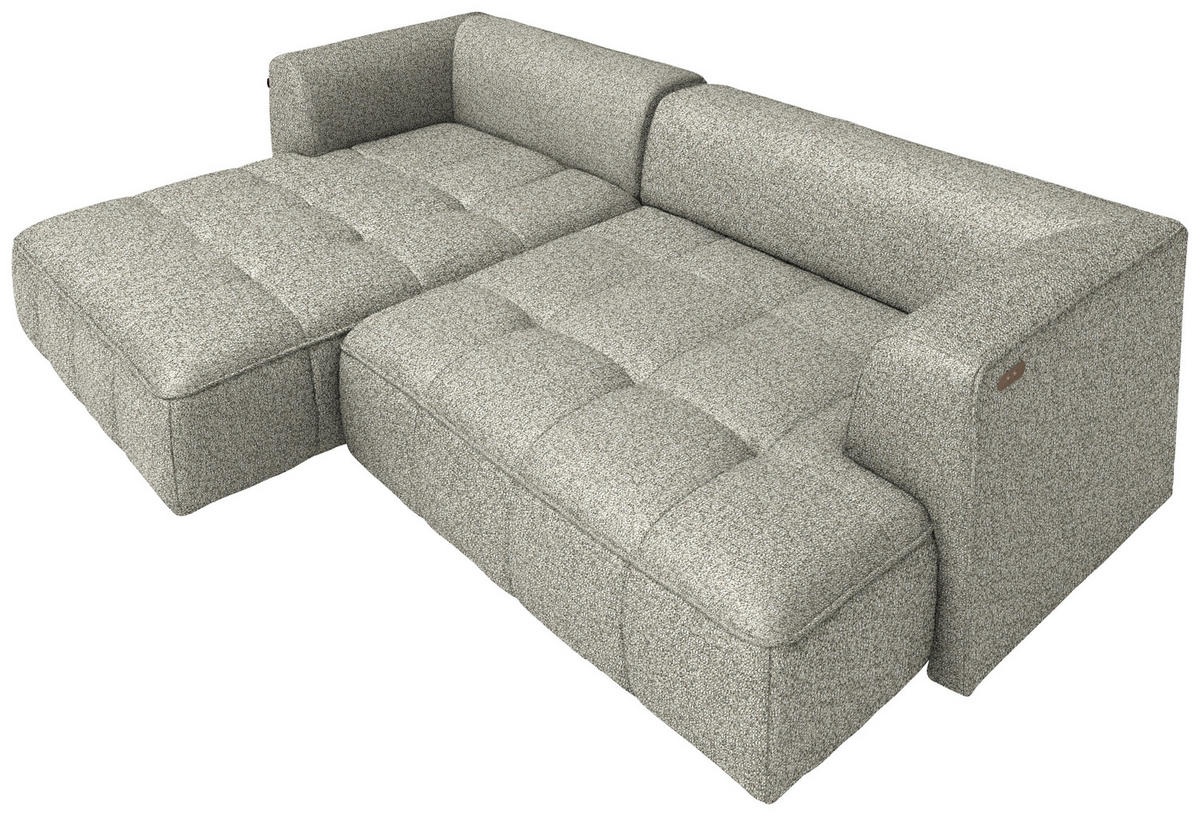 ECKSOFA  in Webstoff Hellgrau  288/188 cm  - Hellgrau/Schwarz, Design, Kunststoff/Textil (288/188cm) - Welnova