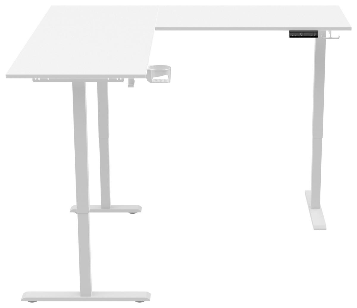 ECKSCHREIBTISCH 160/160/72-117 cm  in Weiß  - Weiß, KONVENTIONELL, Holzwerkstoff/Kunststoff (160/160/72-117cm) - Carryhome