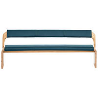 SITZBANK 187/84/69,6 cm  in Blau, Eichefarben  - Blau/Eichefarben, Natur, Leder/Holz (187/84/69,6cm) - Voglauer