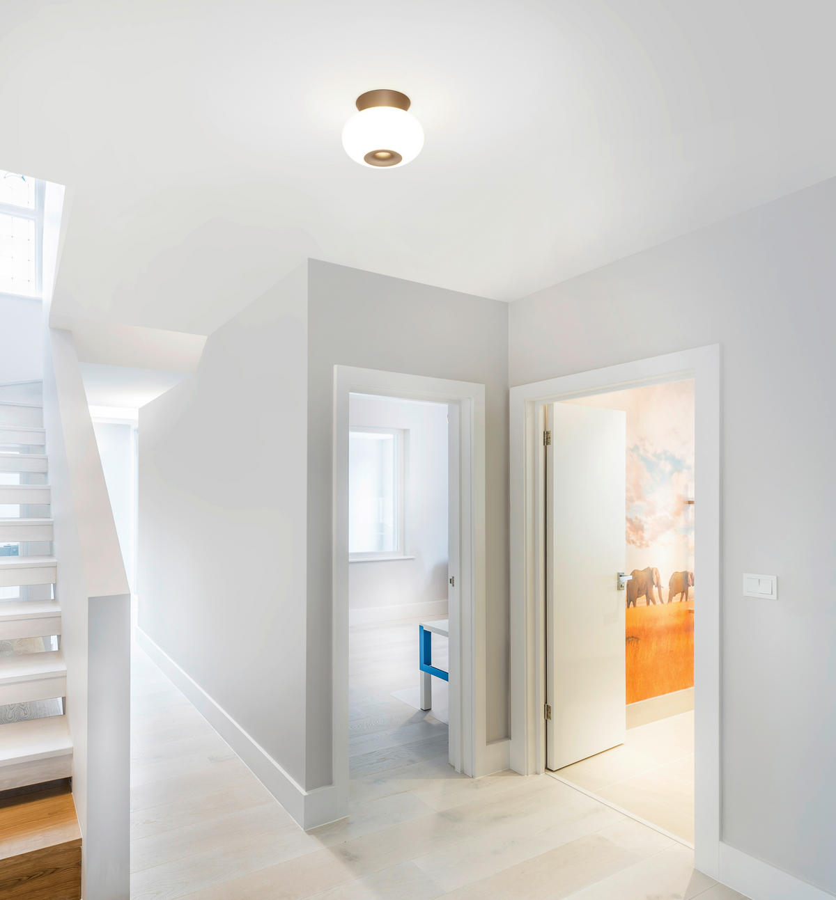 LED-DECKENLEUCHTE Sapo 20/14,5 cm   - Cappuccino, Design, Glas/Metall (20/14,5cm) - Helestra