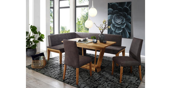 ECKBANK 162/243 cm in Eichefarben, Grau - Eichefarben/Grau, KONVENTIONELL, Holz/Textil (162/243cm) - Venda