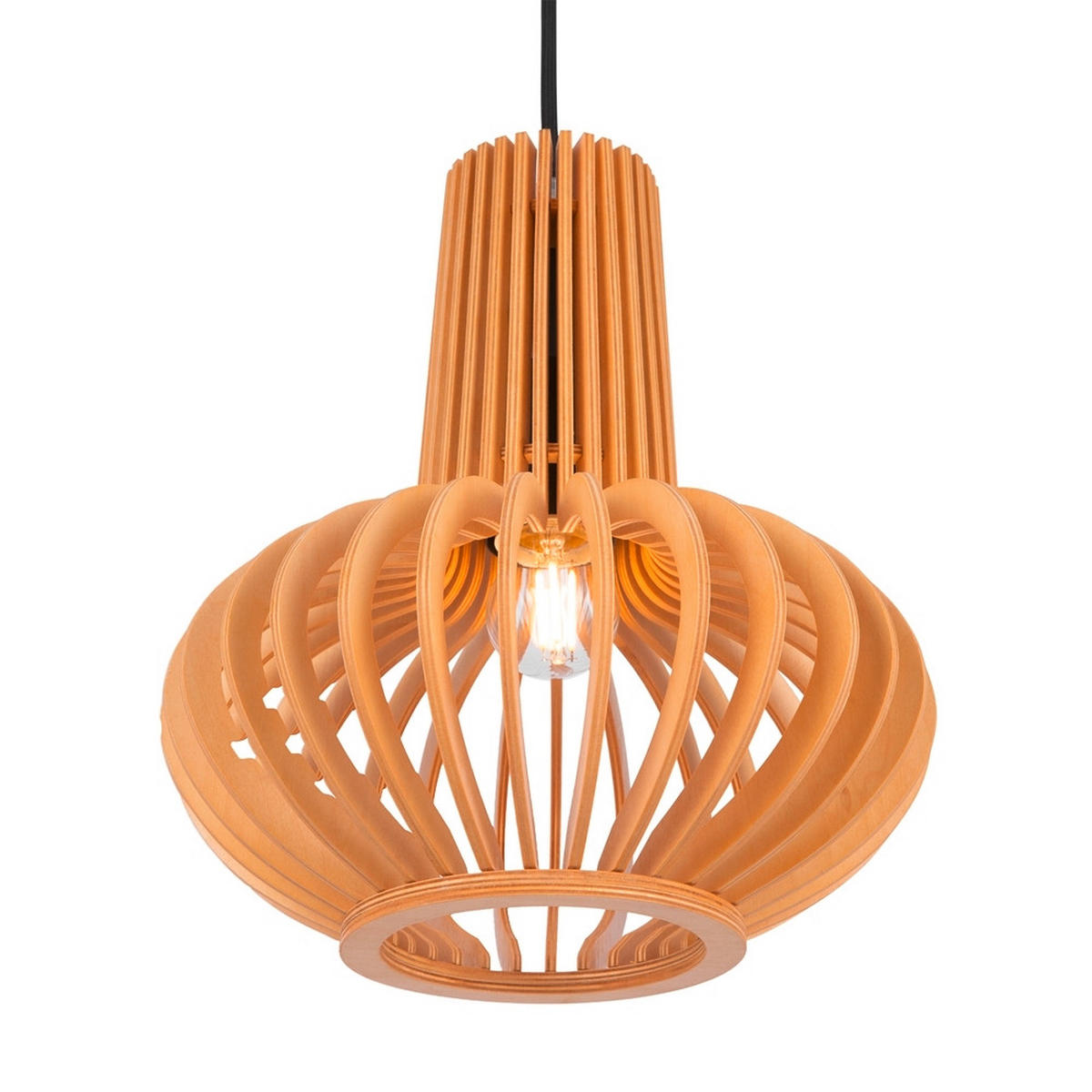 PENDELLEUCHTE 25,5/41,5 cm    - Beige/Schwarz, Modern, Holz/Metall (25,5/41,5cm) - MAYTONI