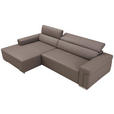 ECKSOFA DUA in Echtleder Grau  170/293 cm  - Chromfarben/Grau, Design, Leder/Metall (170/293cm) - Novel