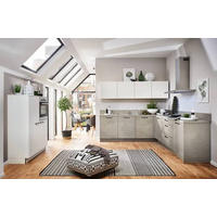 EINBAUKÜCHE STONE  - Weiß/Grau, Design, Holzwerkstoff - Nolte Küchen
