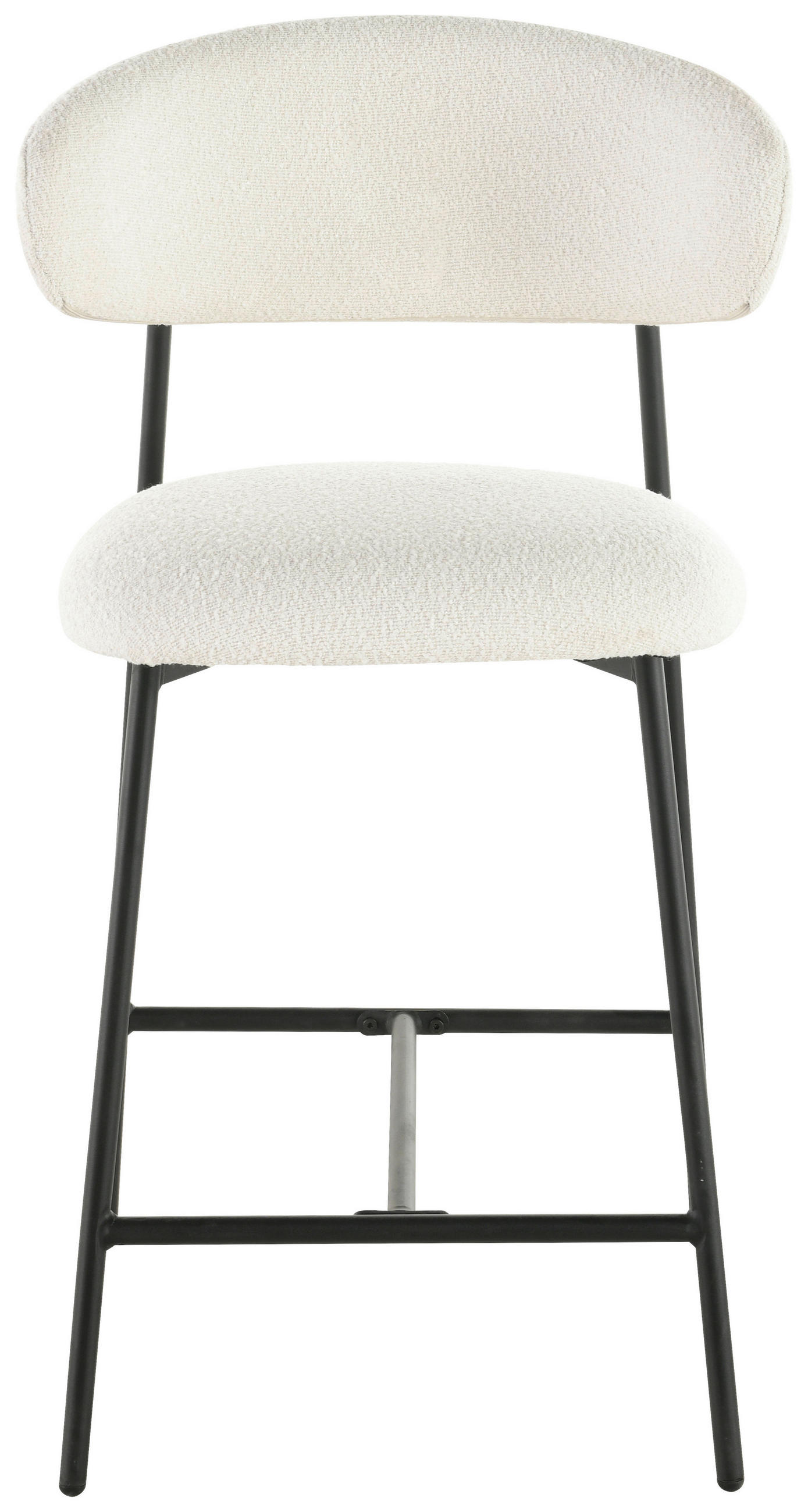BARHOCKER Bouclé Weiß Eisen Pappel Sperrholz  - Schwarz/Weiß, LIFESTYLE, Holz/Textil (53/104/54cm) - Livetastic