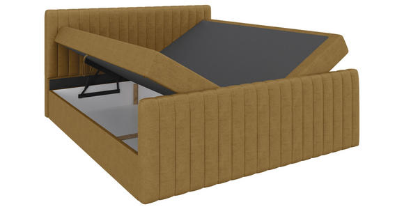 BOXBETT 180/200 cm  in Senfgelb  - Senfgelb/Schwarz, Basics, Kunststoff/Textil (180/200cm) - Carryhome