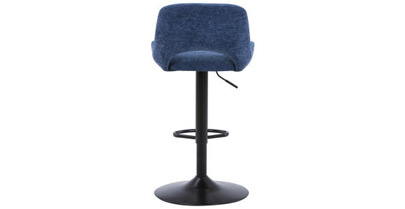 BARHOCKER Webstoff Blau, Schwarz Eisen - Blau/Schwarz, Design, Textil/Metall (49/86.5-108.5/53cm) - Novel