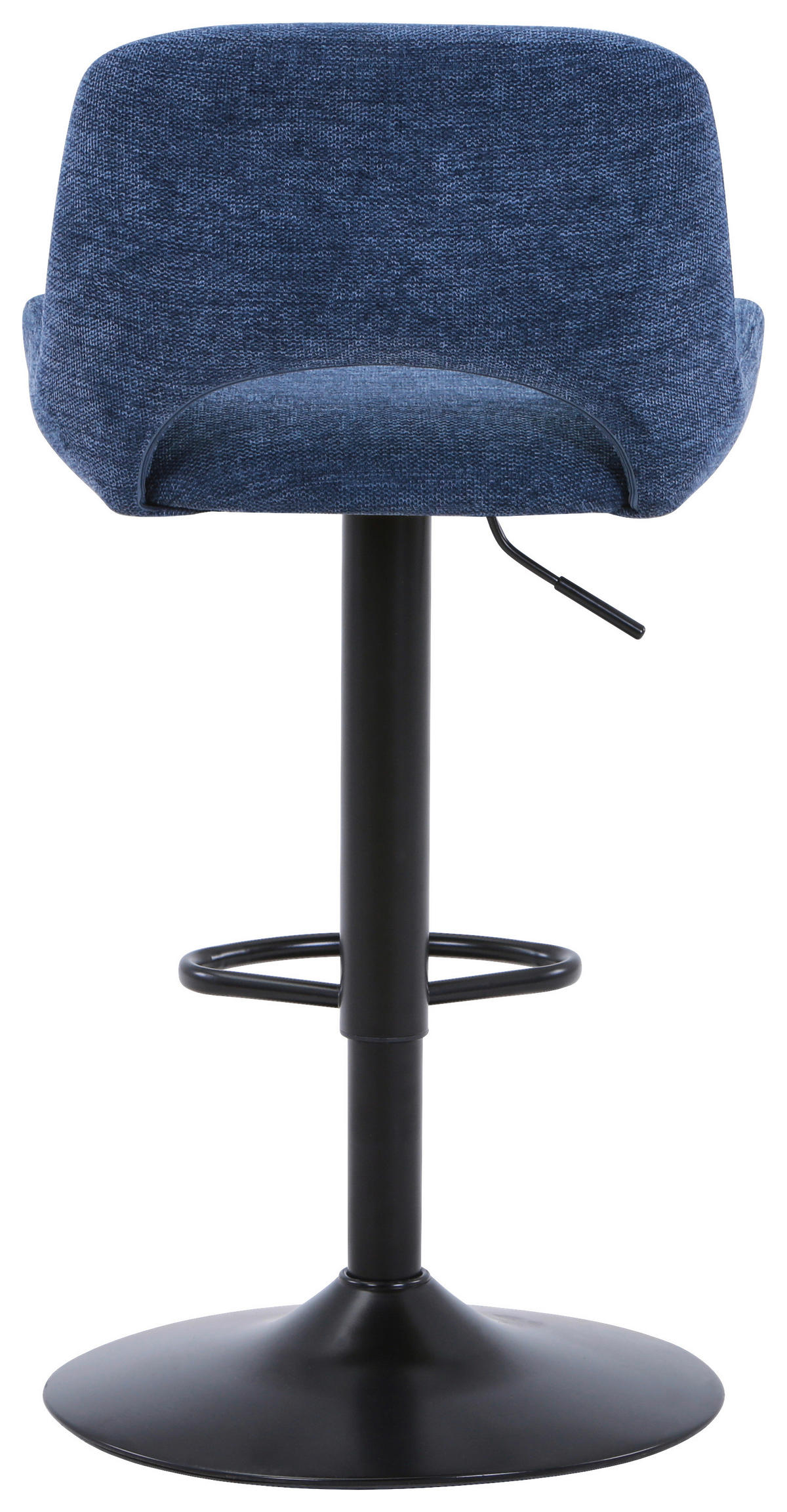 BARHOCKER Webstoff Blau, Schwarz Eisen  - Blau/Schwarz, Design, Textil/Metall (49/86.5-108.5/53cm) - Novel