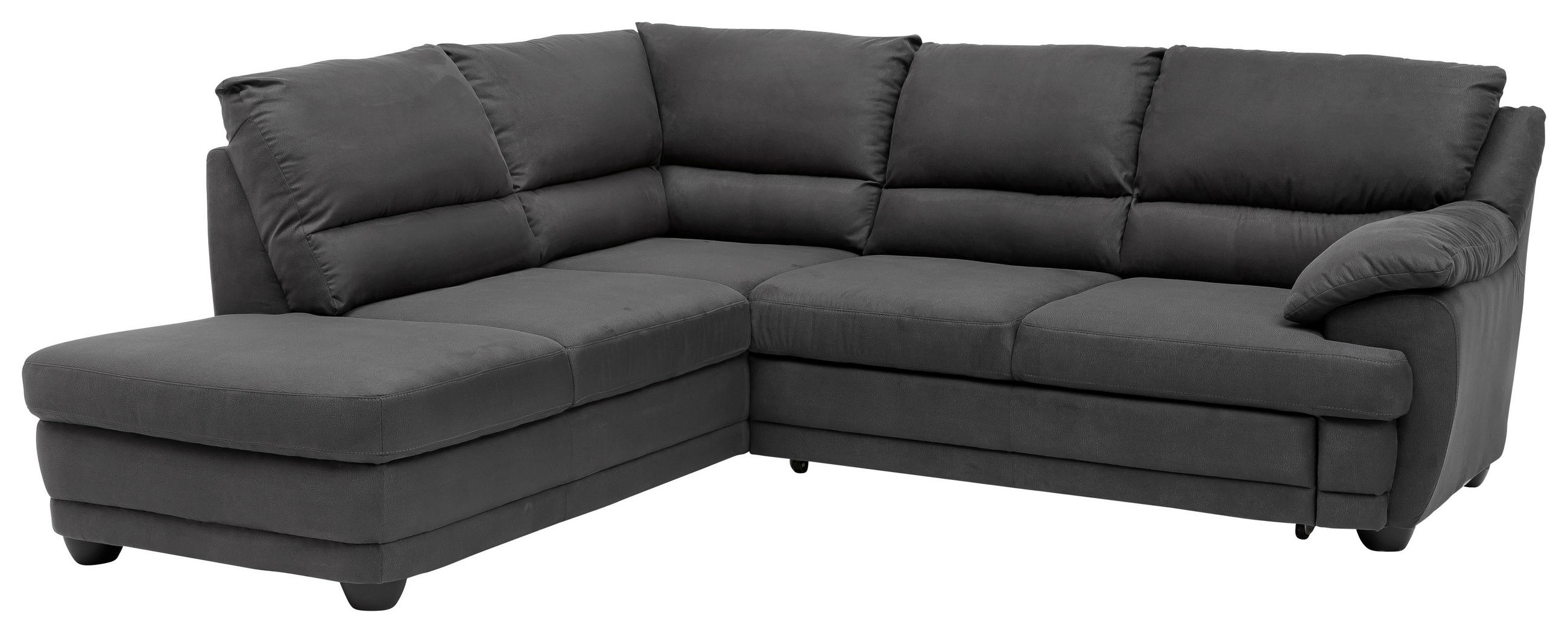 ECKSOFA Anthrazit Mikrofaser  - Anthrazit/Schwarz, Design, Kunststoff/Textil (225/245cm) - Livetastic